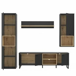 Loftscape Ensemble meubles TV Mazzo (4 éléments) - Noir / Imitation chêne artisan 21 Loftscape Ensemble meubles TV Mazzo (4 éléments) - Noir / Imitation chêne artisan -loftscape Boutique 1000285804 210819 12212500085 DETAILS P000000001000285804