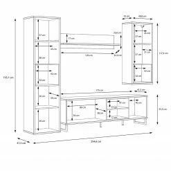 Loftscape Ensemble meubles TV Mazzo (4 éléments) - Noir / Imitation chêne artisan 23 Loftscape Ensemble meubles TV Mazzo (4 éléments) - Noir / Imitation chêne artisan -loftscape Boutique 1000285804 210819 12212600091 SKETCH DETAILS P000000001000285804 sketch