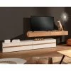 GWINNER Ensemble meubles TV Calea (2 éléments) - Avec éclairage inclus - Plaqué bois - Blanc mat / Chêne - Alignement à droite -loftscape Boutique 1000285806 211125 145651000016 MOOD IMAGE P000000001000285806 mood