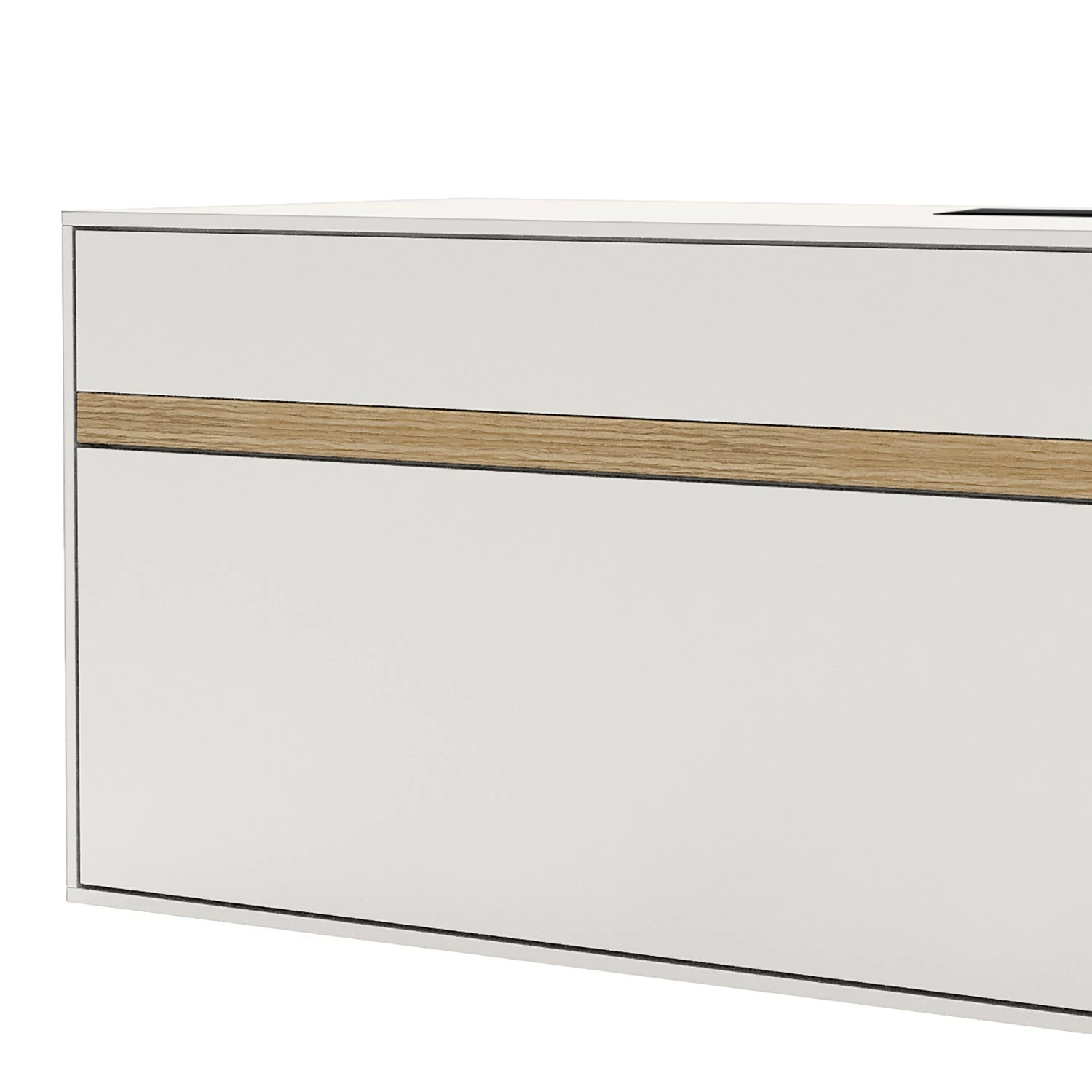 GWINNER Meuble TV Calea II - Plaqué bois - Blanc mat / Chêne - Tiroir à droite 6 GWINNER Meuble TV Calea II - Plaqué bois - Blanc mat / Chêne - Tiroir à droite – Image 4