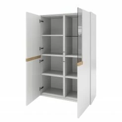 GWINNER Buffet haut Calea II - Blanc mat / Chêne - Avec éclairage -loftscape Boutique 1000285827 220428 030 DETAILS P000000001000285827