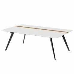 GWINNER Table basse Calea III - Plaqué bois - Blanc mat