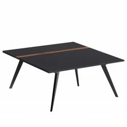 GWINNER Table basse Calea I - Plaqué bois - Anthracite mat - Largeur : 85 cm