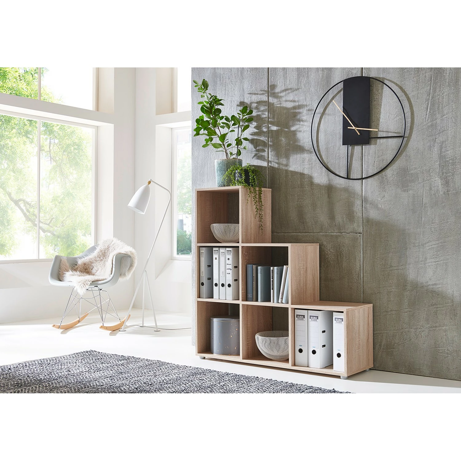 Furnitive Étagère en escalier Nizwa - Imitation chêne de Sonoma 4 Furnitive Étagère en escalier Nizwa - Imitation chêne de Sonoma – Image 2