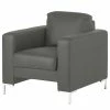Fredriks Fauteuil Lampone - Cuir véritable - Gris foncé