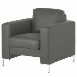 Fredriks Fauteuil Lampone - Cuir véritable - Gris foncé
