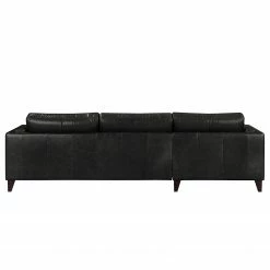 Ars Natura Canapé d’angle Clonee - Cuir véritable - Noir - Méridienne courte à gauche (vue de face) -loftscape Boutique 1000287277 210902 06255200176 DETAILS P000000001000287277