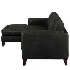 Ars Natura Canapé d’angle Clonee - Cuir véritable - Noir - Méridienne courte à gauche (vue de face) -loftscape Boutique 1000287277 210902 06255200177 DETAILS P000000001000287277