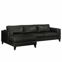 Ars Natura Canapé d’angle Clonee - Cuir véritable - Noir - Méridienne courte à gauche (vue de face) -loftscape Boutique 1000287277 210902 06255200178 DETAILS P000000001000287277