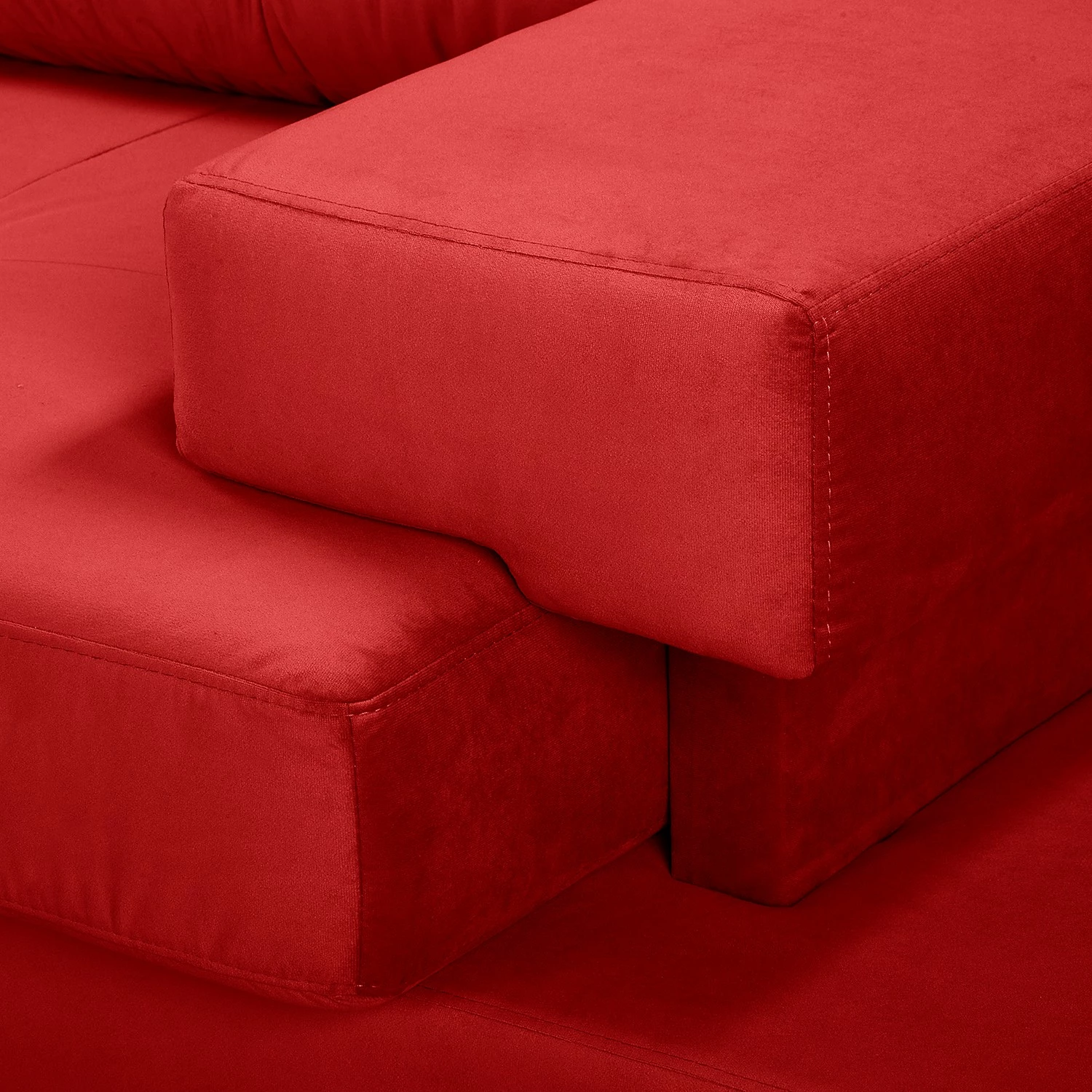 Loftscape Canapé d’angle Dert - Microfibre - Microfibre Jada: Rouge - Méridienne longue à gauche (vue de face) 10 Loftscape Canapé d’angle Dert - Microfibre - Microfibre Jada: Rouge - Méridienne longue à gauche (vue de face) – Image 8