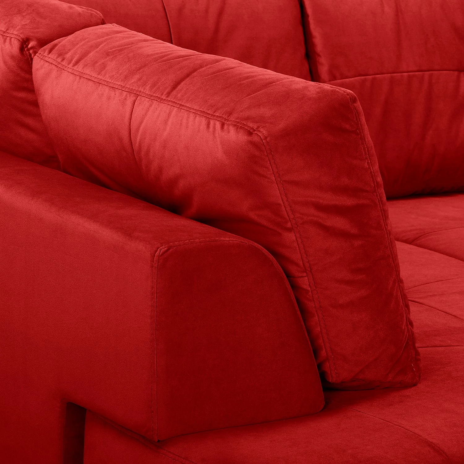 Loftscape Canapé d’angle Dert - Microfibre - Microfibre Jada: Rouge - Méridienne longue à gauche (vue de face) 14 Loftscape Canapé d’angle Dert - Microfibre - Microfibre Jada: Rouge - Méridienne longue à gauche (vue de face) – Image 12