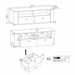 Loftscape Meuble TV Intento I - Blanc brillant / Anthracite -loftscape Boutique 1000288184 210827 12095500039 SKETCH DETAILS P000000001000288184 sketch