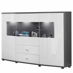 Loftscape Buffet Intento I - Blanc brillant / anthracite