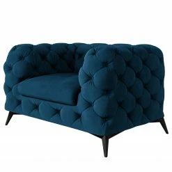 Jack & Alice Fauteuil Laviva I - Velours Ravi: Bleu marine