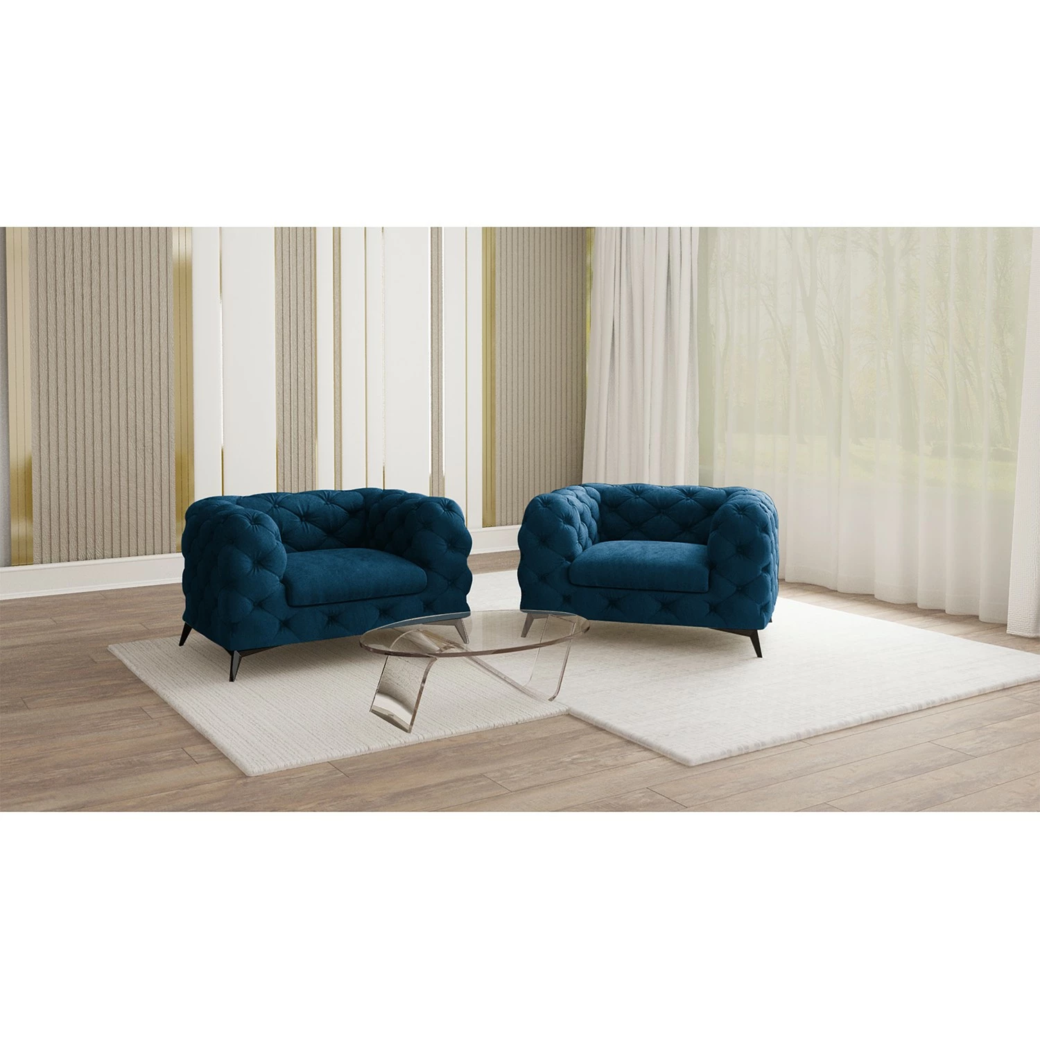Jack & Alice Fauteuil Laviva I - Velours Ravi: Bleu marine 4 Jack & Alice Fauteuil Laviva I - Velours Ravi: Bleu marine – Image 2