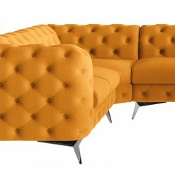 Jack & Alice Canapé panoramique Laviva I - Microfibre Enza: Safran - Alignement à gauche -loftscape Boutique 1000288915 220325 080 DETAILS P000000001000288915