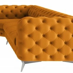 Jack & Alice Canapé panoramique Laviva I - Microfibre Enza: Safran - Alignement à gauche -loftscape Boutique 1000288915 220325 090 DETAILS P000000001000288915