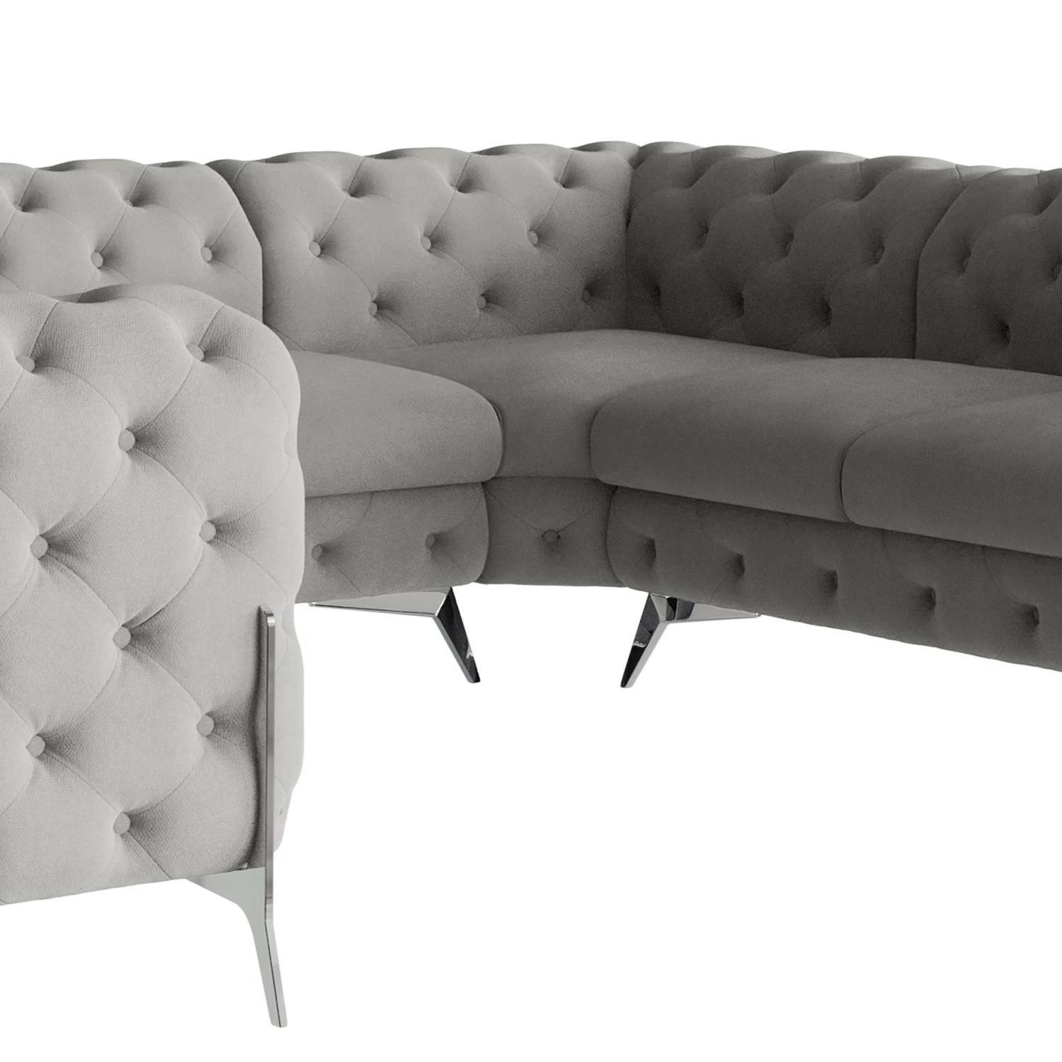 Jack & Alice Canapé panoramique Laviva II - Microfibre Enza: Gris - Alignement à gauche 8 Jack & Alice Canapé panoramique Laviva II - Microfibre Enza: Gris - Alignement à gauche – Image 6