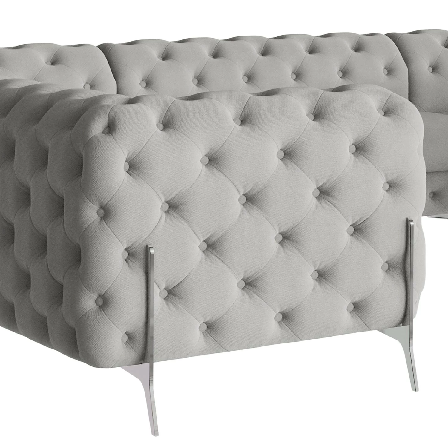 Jack & Alice Canapé panoramique Laviva II - Microfibre Enza: Gris - Alignement à gauche 9 Jack & Alice Canapé panoramique Laviva II - Microfibre Enza: Gris - Alignement à gauche – Image 7