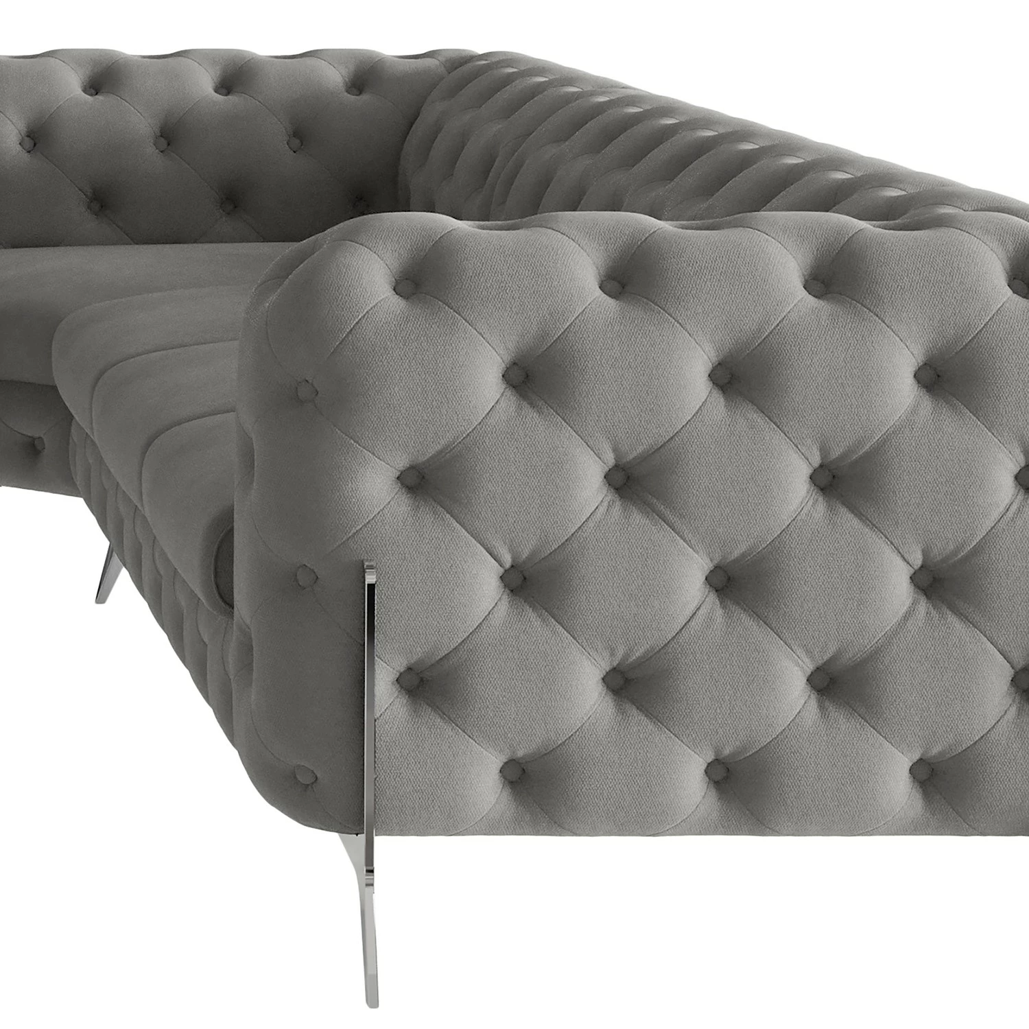 Jack & Alice Canapé panoramique Laviva II - Microfibre Enza: Gris - Alignement à gauche 11 Jack & Alice Canapé panoramique Laviva II - Microfibre Enza: Gris - Alignement à gauche – Image 9