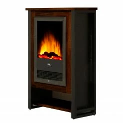 Red Living Cheminée électrique Kalkutta - Manguier massif / Métal - Marron foncé