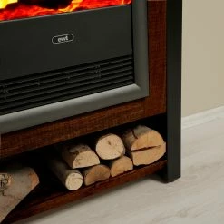 Red Living Cheminée électrique Kalkutta - Manguier massif / Métal - Marron foncé -loftscape Boutique 1000289255 210908 06202200029 DETAILS P000000001000289255