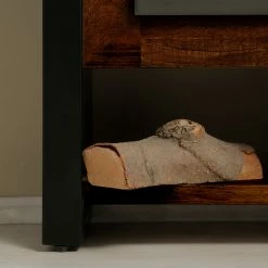 Red Living Cheminée électrique Kalkutta - Manguier massif / Métal - Marron foncé -loftscape Boutique 1000289255 210908 06202200030 DETAILS P000000001000289255