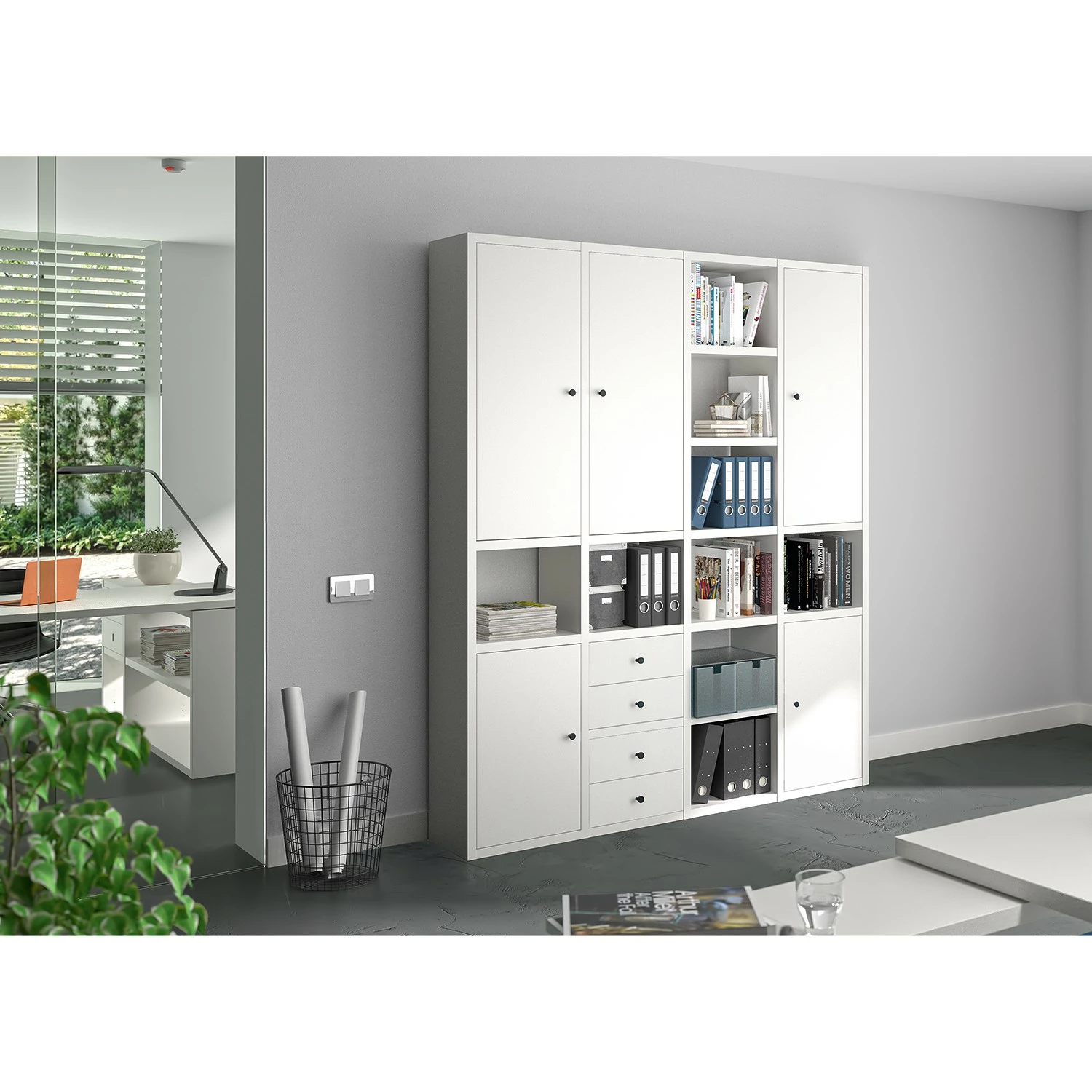 Fredriks Armoire de bureau Emporio II - Blanc brillant 4 Fredriks Armoire de bureau Emporio II - Blanc brillant – Image 2