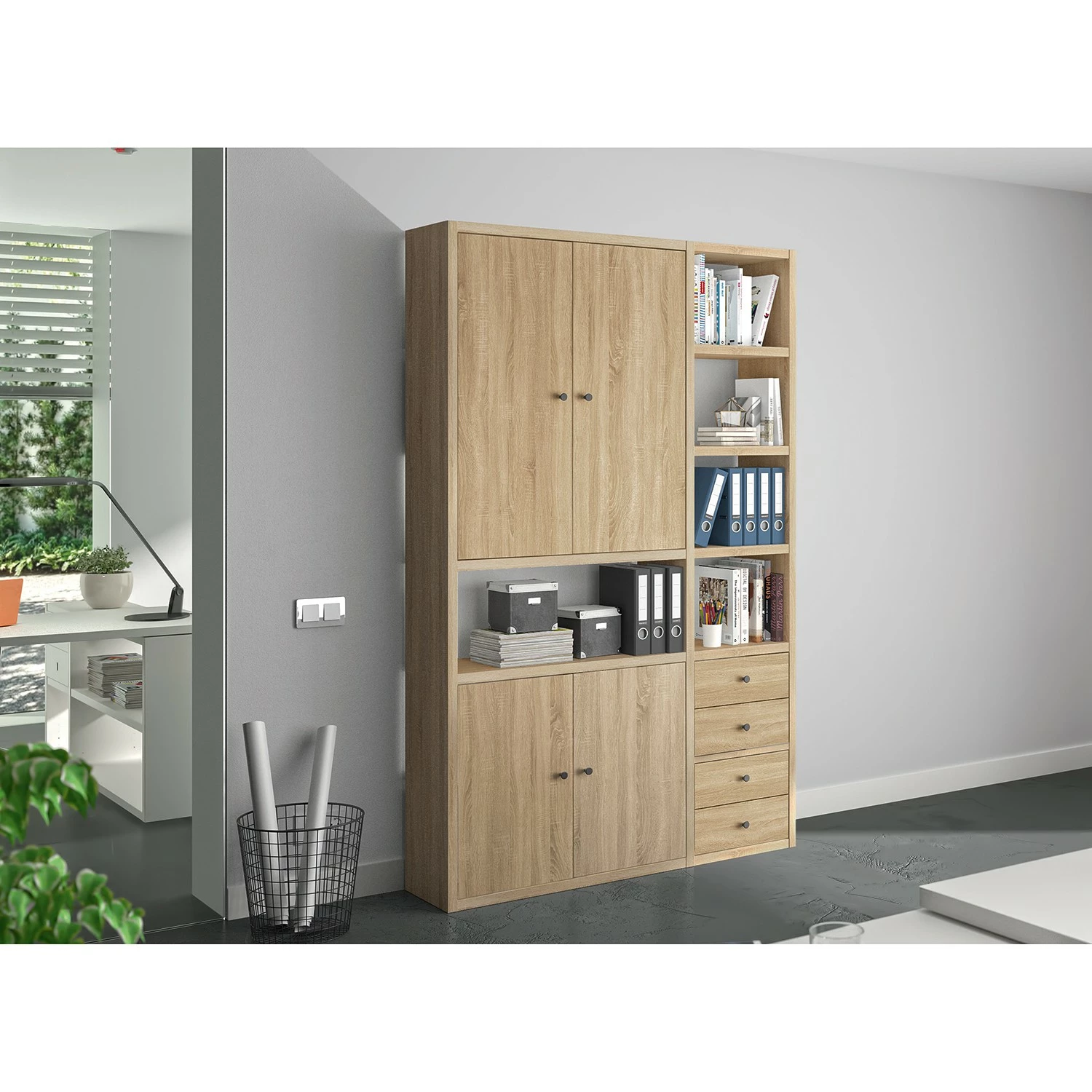 Fredriks Armoire de bureau Emporio IV - Imitation chêne de Sonoma 4 Fredriks Armoire de bureau Emporio IV - Imitation chêne de Sonoma – Image 2