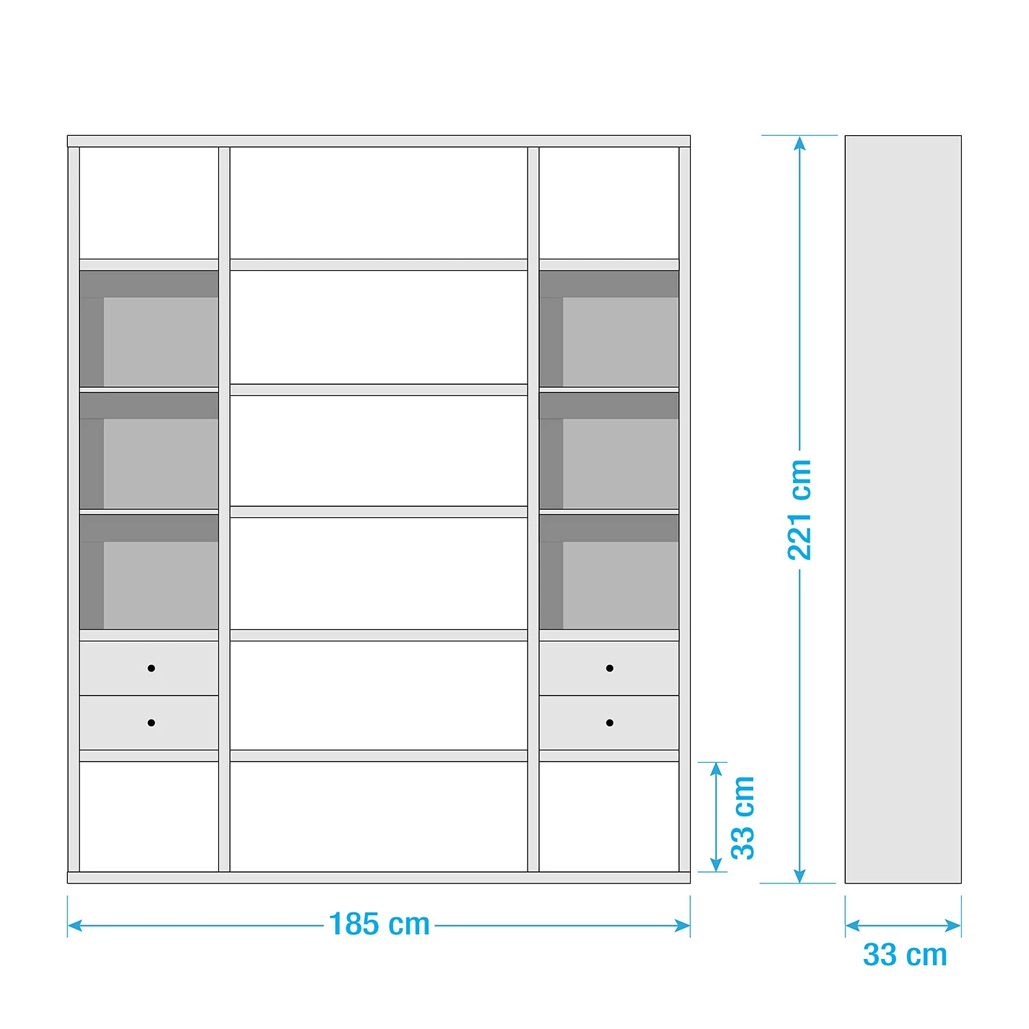 Fredriks Étagère de bureau Emporio VI - Blanc brillant 5 Fredriks Étagère de bureau Emporio VI - Blanc brillant – Image 3