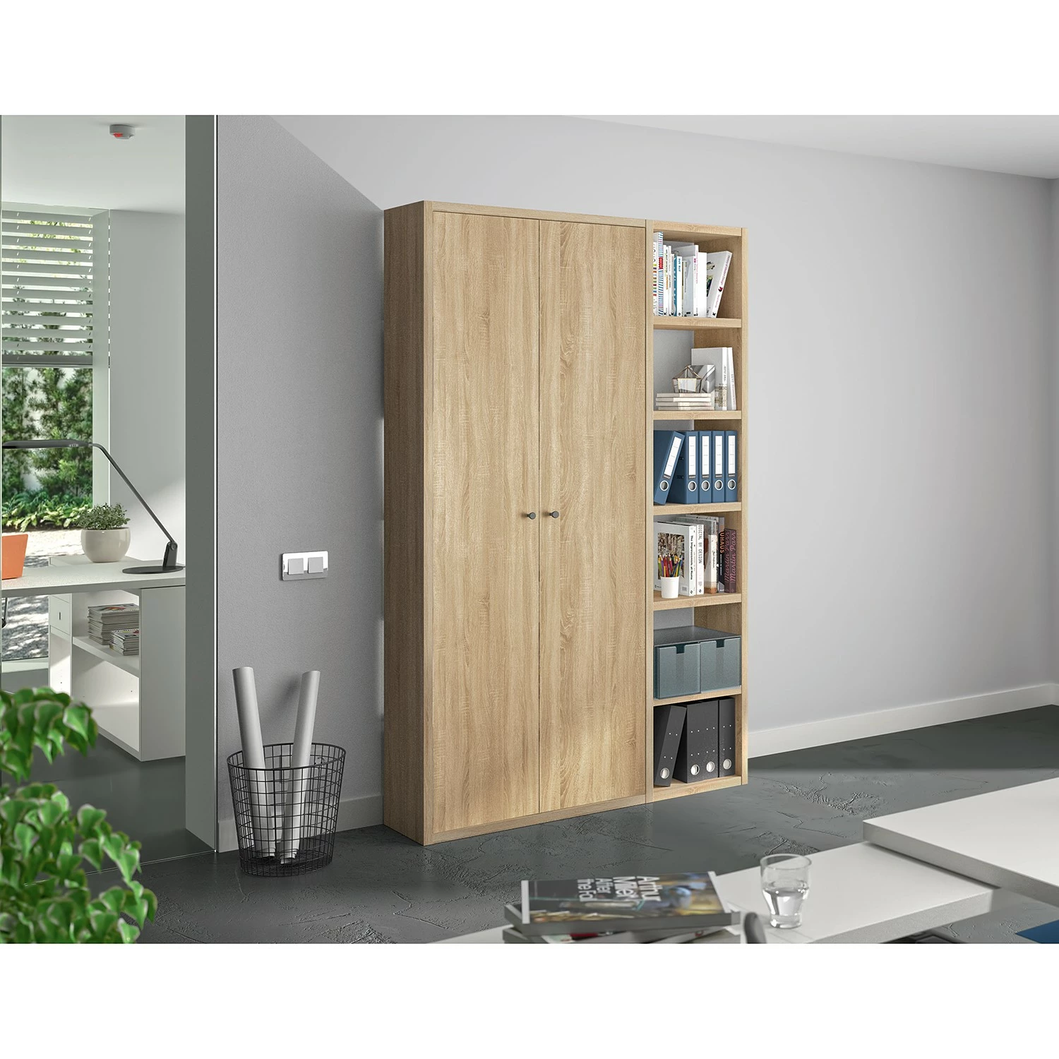 Fredriks Armoire de bureau Emporio III - Imitation chêne de Sonoma 4 Fredriks Armoire de bureau Emporio III - Imitation chêne de Sonoma – Image 2