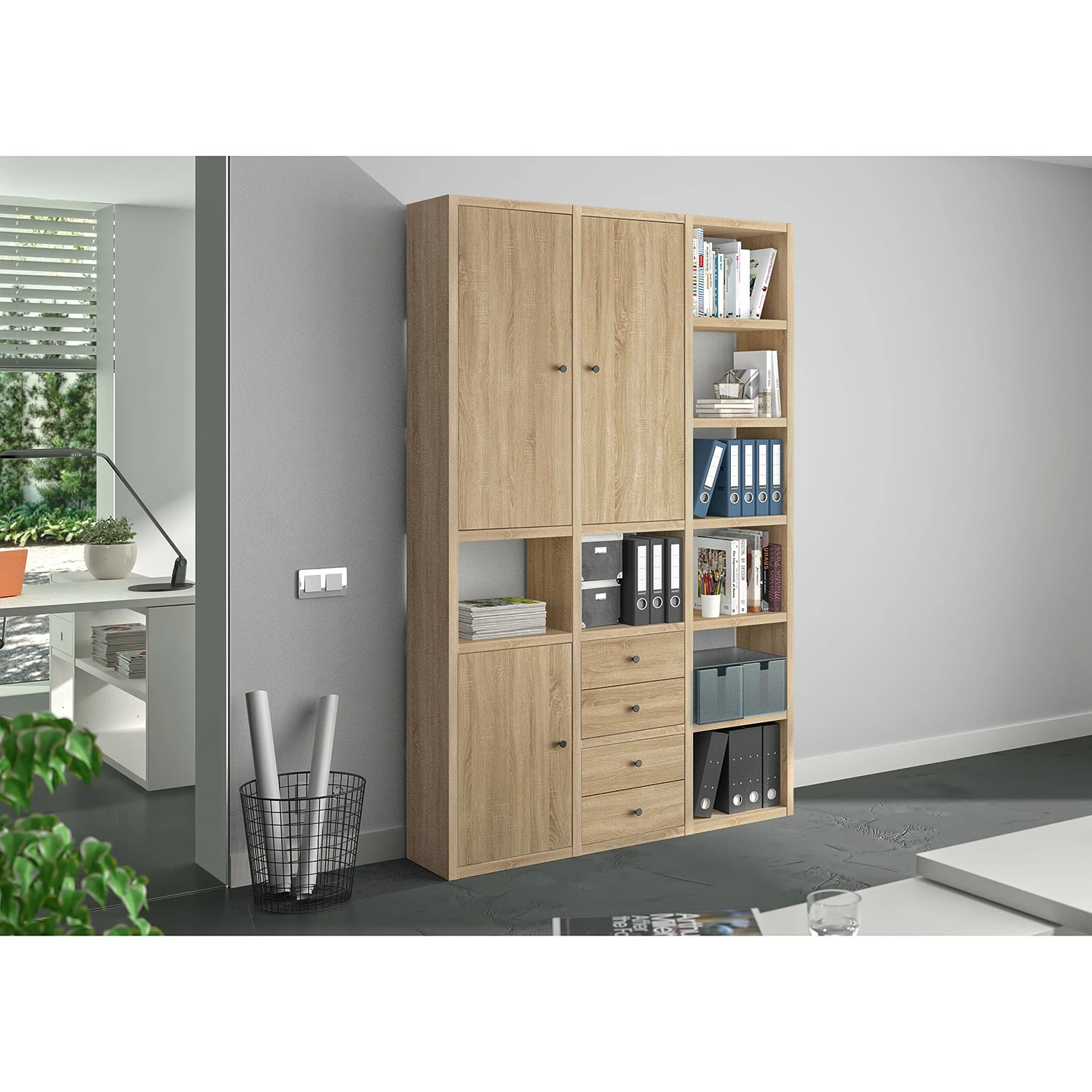 Fredriks Armoire de bureau Emporio - Imitation chêne de Sonoma 4 Fredriks Armoire de bureau Emporio - Imitation chêne de Sonoma – Image 2