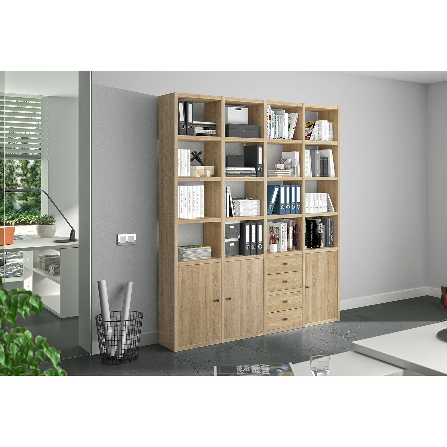 Fredriks Étagère de bureau Emporio VIII - Imitation chêne de Sonoma 4 Fredriks Étagère de bureau Emporio VIII - Imitation chêne de Sonoma – Image 2