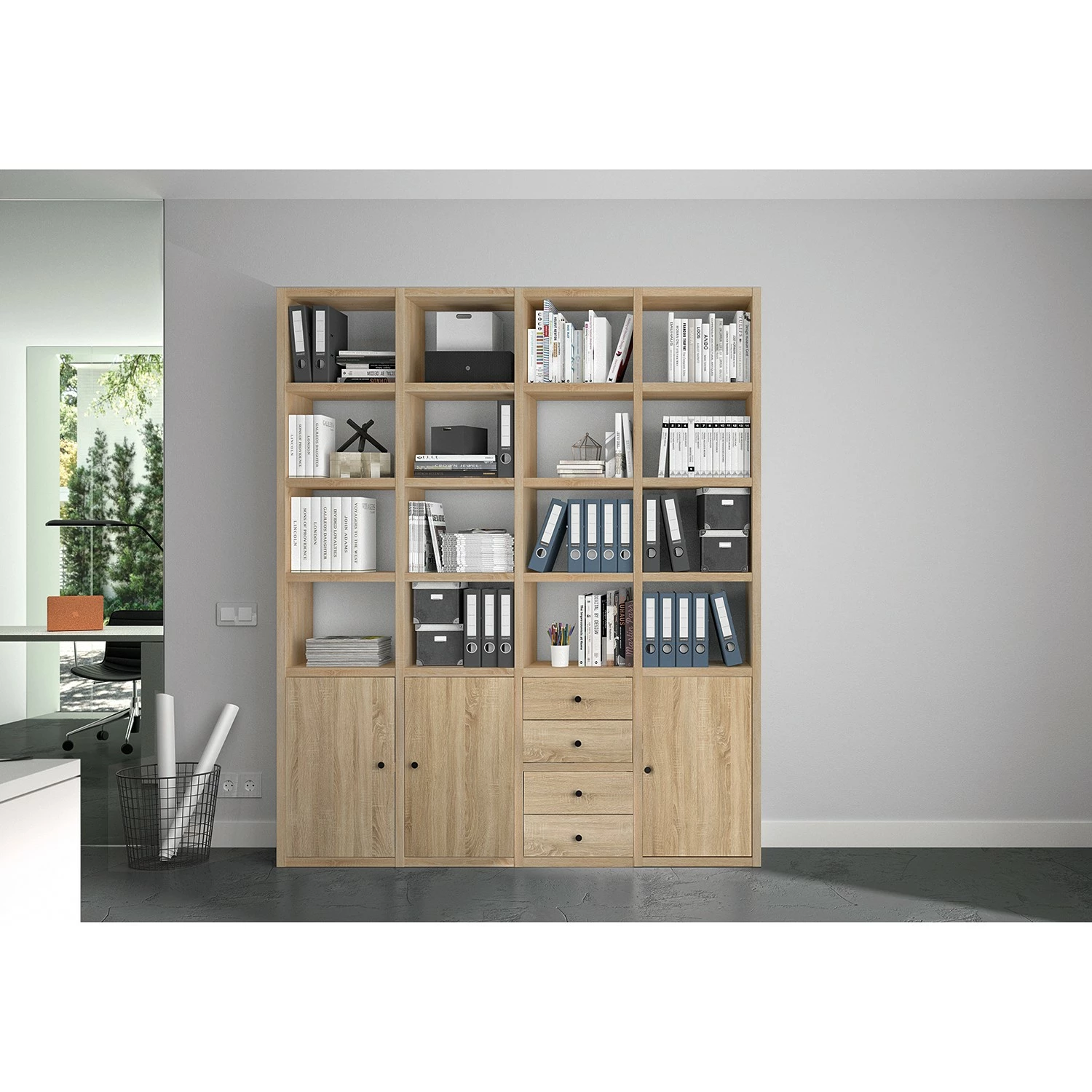 Fredriks Étagère de bureau Emporio VIII - Imitation chêne de Sonoma 5 Fredriks Étagère de bureau Emporio VIII - Imitation chêne de Sonoma – Image 3