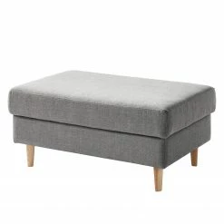 Studio Copenhagen Repose-pieds COSO Classic - Tissu Milan : Gris clair - Frêne - Profondeur : 64 cm
