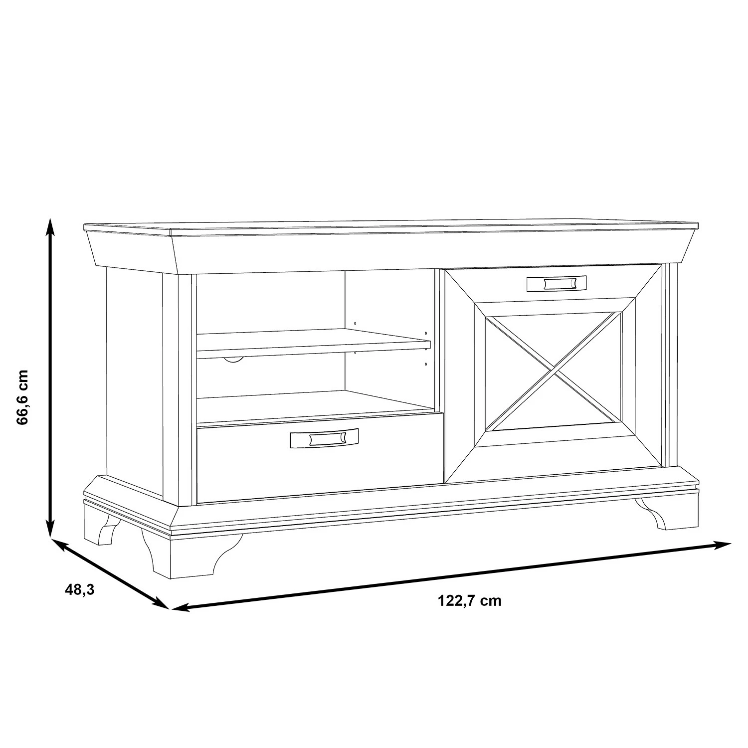 Ridgevalley Meuble TV Kimbark I - Imitation pin blanc 8 Ridgevalley Meuble TV Kimbark I - Imitation pin blanc – Image 6