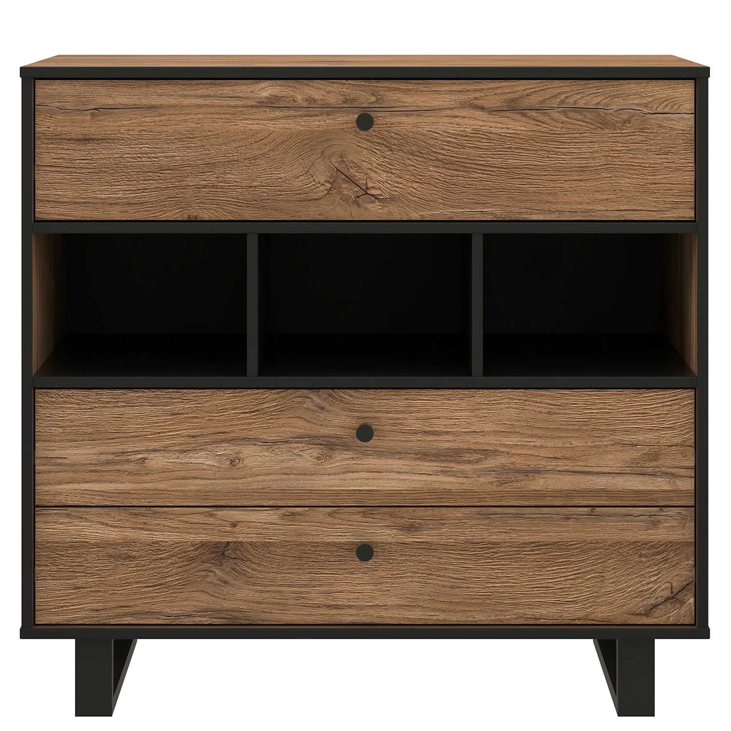 Red Living Commode Trylith - Imitation chêne rustique / Noir 5 Red Living Commode Trylith - Imitation chêne rustique / Noir – Image 3