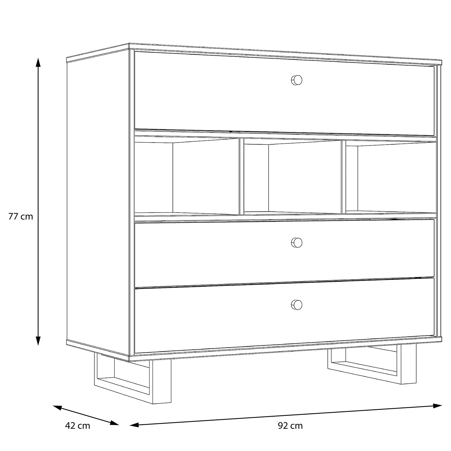 Red Living Commode Trylith - Imitation chêne rustique / Noir 8 Red Living Commode Trylith - Imitation chêne rustique / Noir – Image 6