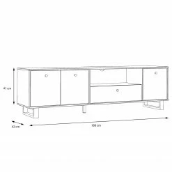 Red Living Meuble TV Trylith - Imitation chêne rustique / Noir 18 Red Living Meuble TV Trylith - Imitation chêne rustique / Noir -loftscape Boutique 1000295078 211125 144853000520 SKETCH DETAILS P000000001000295078 sketch