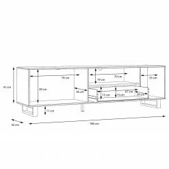 Red Living Meuble TV Trylith - Imitation chêne rustique / Noir 19 Red Living Meuble TV Trylith - Imitation chêne rustique / Noir -loftscape Boutique 1000295078 211125 144853000522 SKETCH DETAILS P000000001000295078 sketch