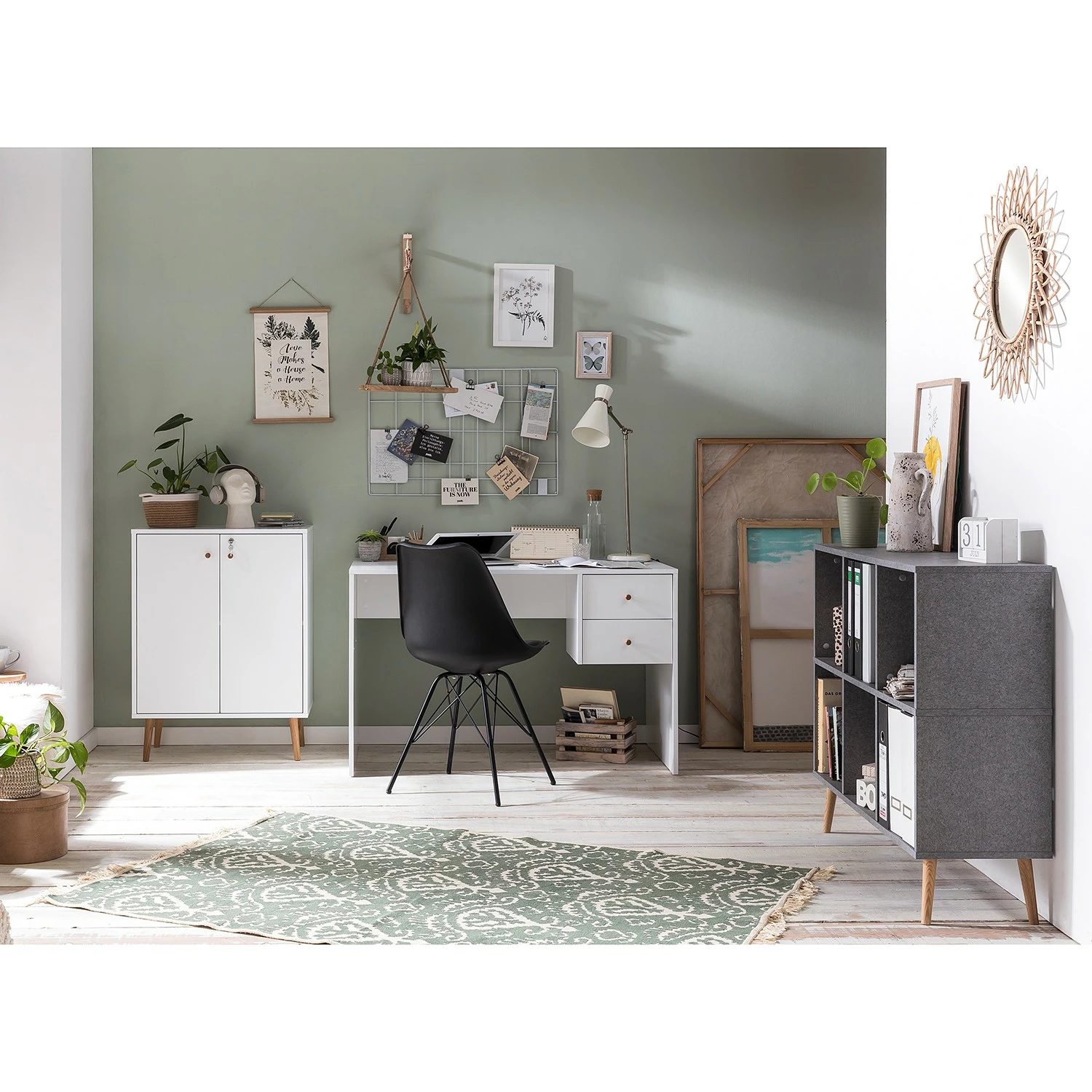 Schildmeyer Étagère de bureau Jonte - Gris / Chêne 4 Schildmeyer Étagère de bureau Jonte - Gris / Chêne – Image 2