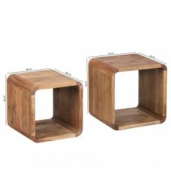 Ars Natura Tables gigognes Bornh (lot de 2) - Acacia massif -loftscape Boutique 1000296362 210929 063329000561 SKETCH DETAILS P000000001000296362 sketch