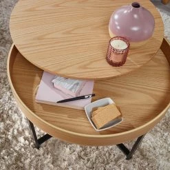 Red Living Table basse Soliera - Partiellement en chêne massif / Métal - Chêne / Noir -loftscape Boutique 1000296371 210929 06333000150 DETAILS P000000001000296371