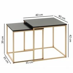 Red Living Tables gigognes Calhan (lot de 2) - noir mat / Doré -loftscape Boutique 1000296373 210929 06333000637 SKETCH DETAILS P000000001000296373 sketch