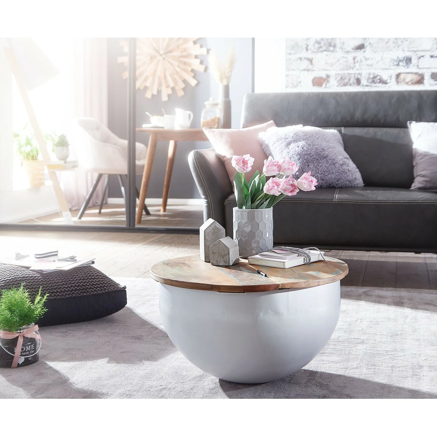 Ridgevalley Table basse Massaa III - Manguier massif / Métal - Manguier / Blanc 4 Ridgevalley Table basse Massaa III - Manguier massif / Métal - Manguier / Blanc – Image 2