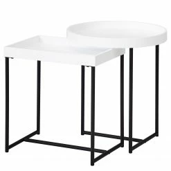 Loftscape Tables gigognes Sola (lot de 2) - Blanc / Noir