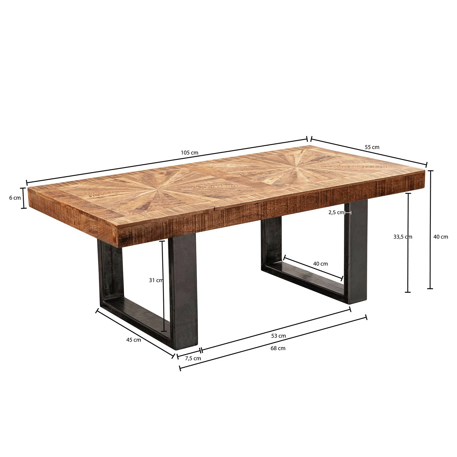 Red Living Table basse Ovada - Manguier massif / Métal - Manguier / Noir 7 Red Living Table basse Ovada - Manguier massif / Métal - Manguier / Noir – Image 5