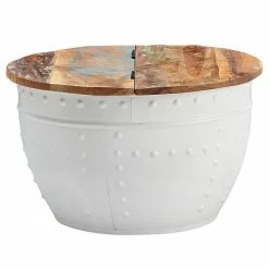 Ridgevalley Table basse Massaa I - Manguier massif / Métal - Manguier / Blanc