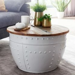 Ridgevalley Table basse Massaa I - Manguier massif / Métal - Manguier / Blanc -loftscape Boutique 1000296395 210929 06333200297 MOOD DETAILS P000000001000296395 mood