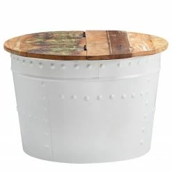 Ridgevalley Table basse Massaa II - Manguier massif / Métal - Manguier / Blanc